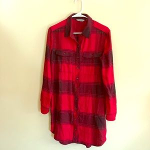 Athleta flannel dress buffalo plaid